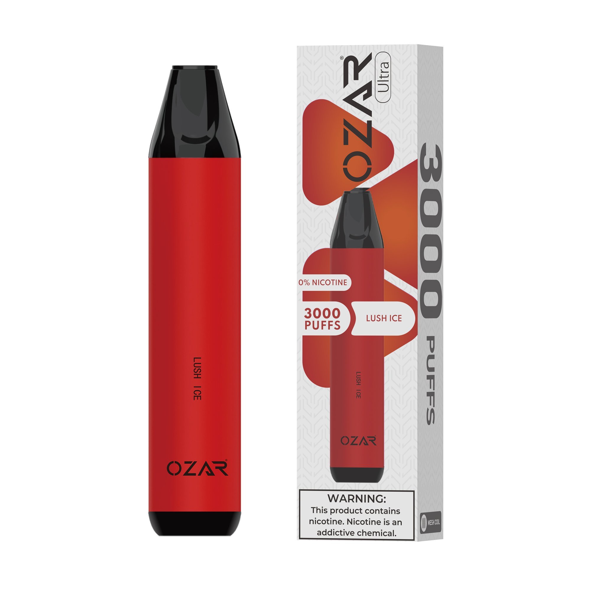 Ozar Ultra Zero Nicotine Disposable Vape Lush Ice 3000 Puffs